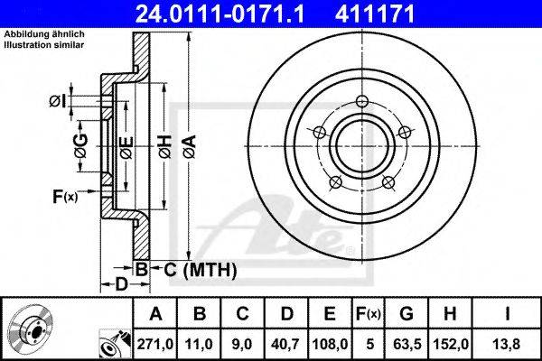 Тормозной диск ATE 24.0111-0171.1