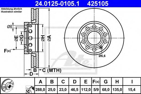 Тормозной диск ATE 24.0125-0105.1
