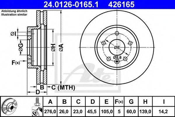Тормозной диск ATE 24.0126-0165.1