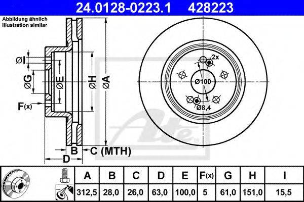 Тормозной диск ATE 24.0128-0223.1