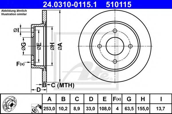 Тормозной диск ATE 24.0310-0115.1