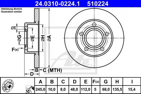 Тормозной диск ATE 24.0310-0224.1