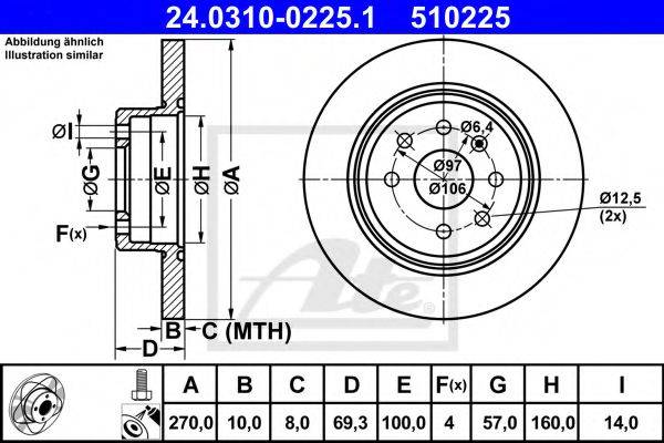 Тормозной диск ATE 24.0310-0225.1
