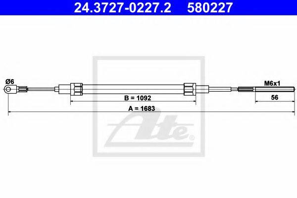 Трос, стояночная тормозная система ATE 24.3727-0227.2