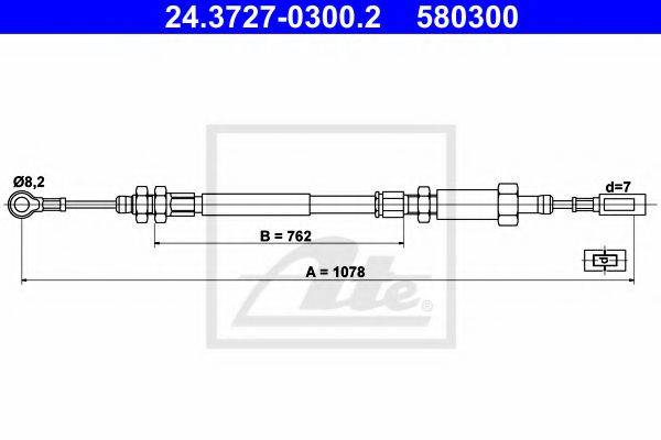 ATE 24372703002 Трос, стояночная тормозная система