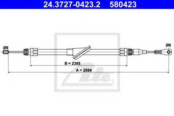 Трос, стояночная тормозная система ATE 24.3727-0423.2