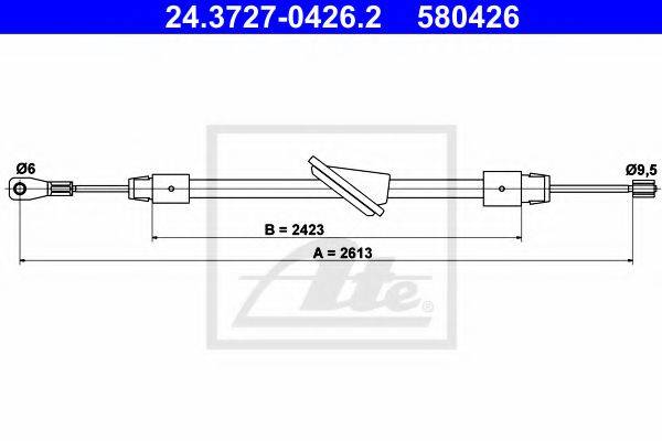 Трос, стояночная тормозная система ATE 24.3727-0426.2