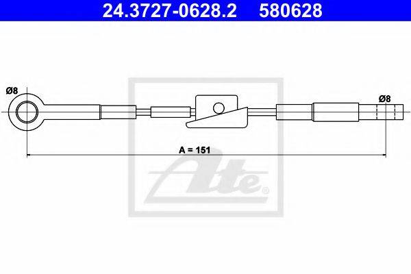 Трос, стояночная тормозная система ATE 24.3727-0628.2