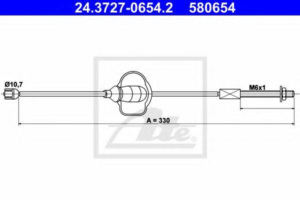 Трос, стояночная тормозная система ATE 24.3727-0654.2