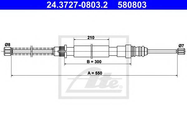 Трос, стояночная тормозная система ATE 24.3727-0803.2