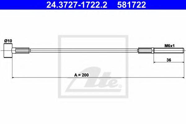 Трос, стояночная тормозная система ATE 24.3727-1722.2