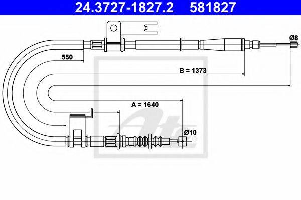Трос, стояночная тормозная система ATE 24.3727-1827.2