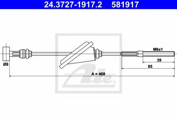 Трос, стояночная тормозная система ATE 24.3727-1917.2