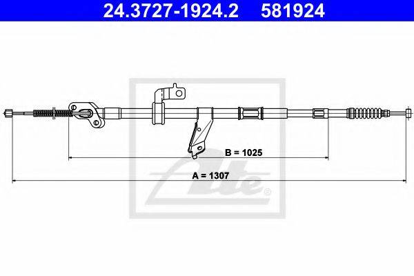 Трос, стояночная тормозная система ATE 24.3727-1924.2