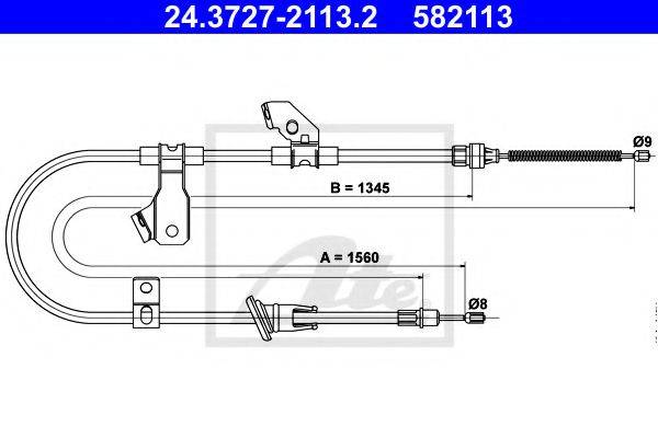 Трос, стояночная тормозная система ATE 24.3727-2113.2