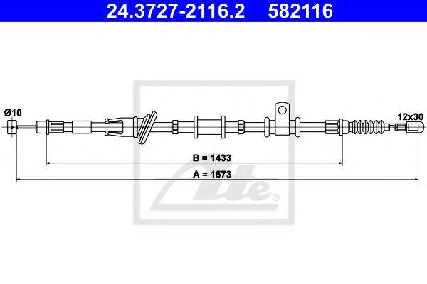 Трос, стояночная тормозная система ATE 24.3727-2116.2