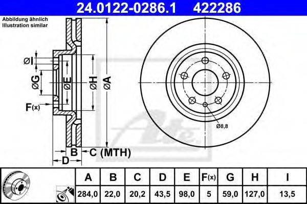 Тормозной диск ATE 24.0122-0286.1
