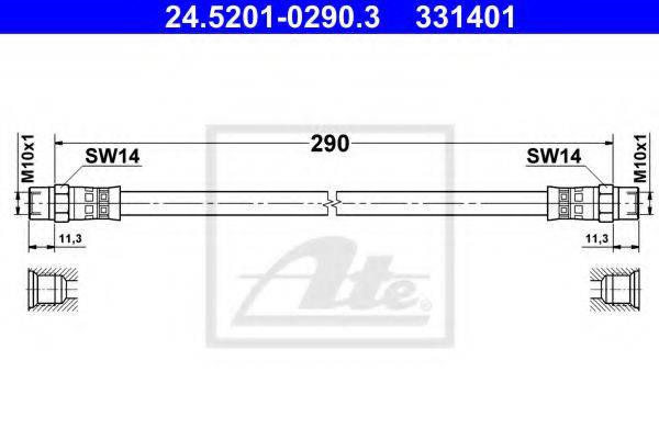 Тормозной шланг ATE 24.5201-0290.3