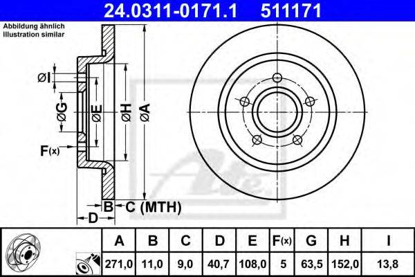 Тормозной диск ATE 24.0311-0171.1
