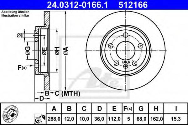 Тормозной диск ATE 24.0312-0166.1