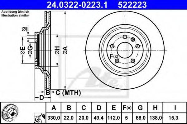 Тормозной диск ATE 24.0322-0223.1