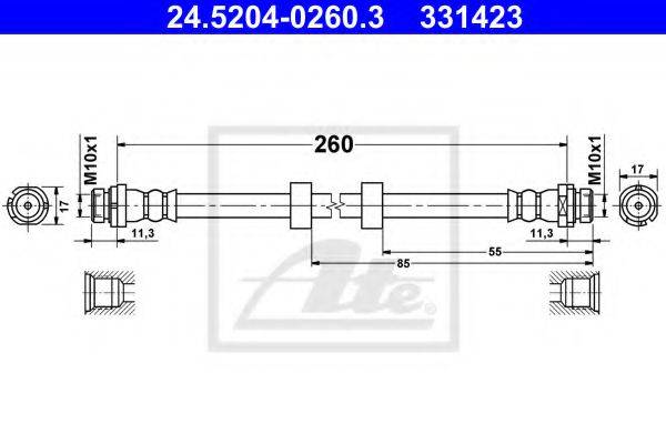 Тормозной шланг ATE 24.5204-0260.3