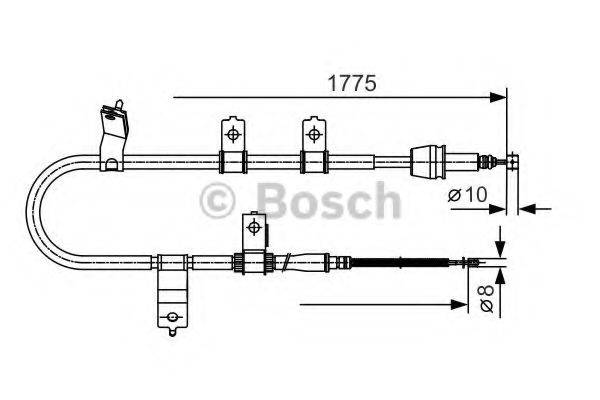 BOSCH 1987482077 Трос, стояночная тормозная система