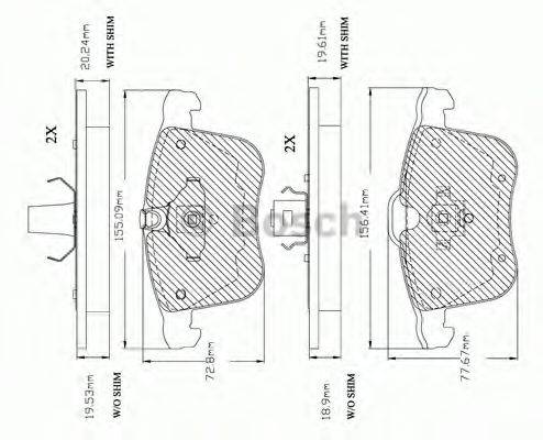 BOSCH F03A150030 Комплект тормозных колодок, дисковый тормоз