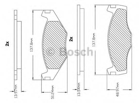 Комплект тормозных колодок, дисковый тормоз BOSCH F 03B 150 000
