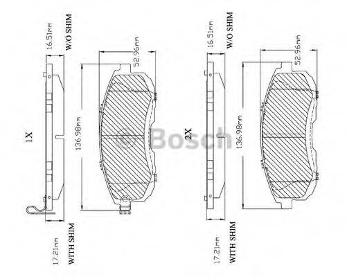 Комплект тормозных колодок, дисковый тормоз BOSCH F 03B 150 004