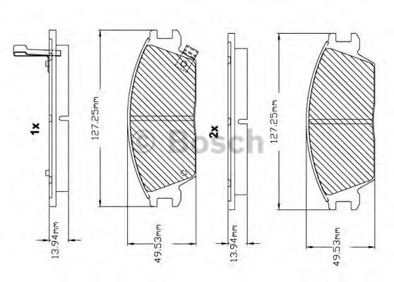 Комплект тормозных колодок, дисковый тормоз BOSCH F 03B 150 007