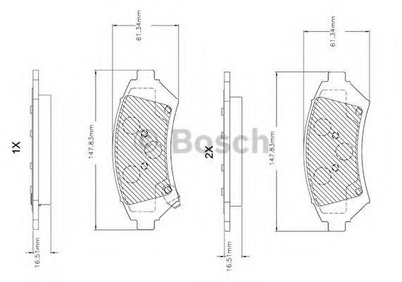 Комплект тормозных колодок, дисковый тормоз BOSCH F 03B 150 046