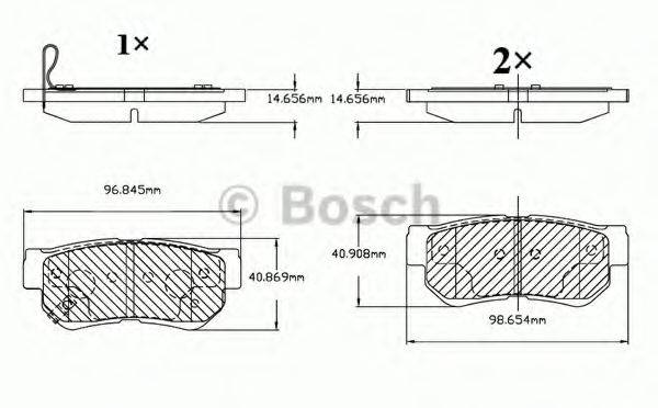 Комплект тормозных колодок, дисковый тормоз BOSCH F 03B 150 070