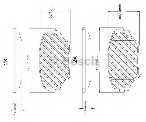 Комплект тормозных колодок, дисковый тормоз BOSCH F 03B 150 084