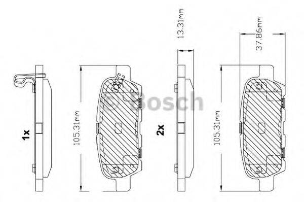 BOSCH F03B150099 Комплект тормозных колодок, дисковый тормоз