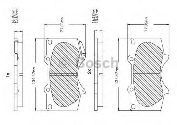 BOSCH F03B150123 Комплект тормозных колодок, дисковый тормоз