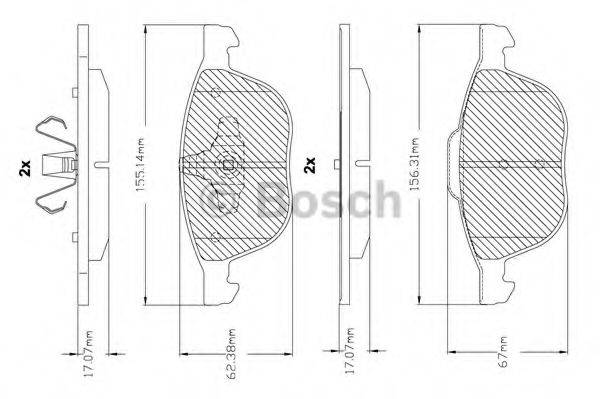 BOSCH F03B150143 Комплект тормозных колодок, дисковый тормоз