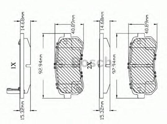 Комплект тормозных колодок, дисковый тормоз BOSCH F 03B 150 161