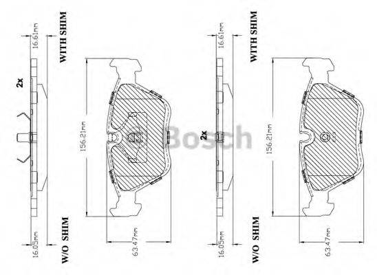BOSCH F03B150227 Комплект тормозных колодок, дисковый тормоз