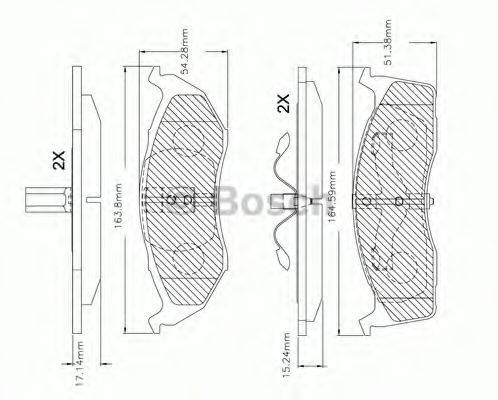 Комплект тормозных колодок, дисковый тормоз BOSCH F 03B 150 250