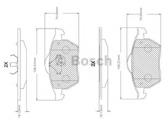 Комплект тормозных колодок, дисковый тормоз BOSCH F 03B 150 263