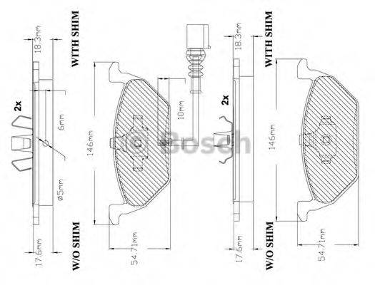 Комплект тормозных колодок, дисковый тормоз BOSCH F 03B 150 285