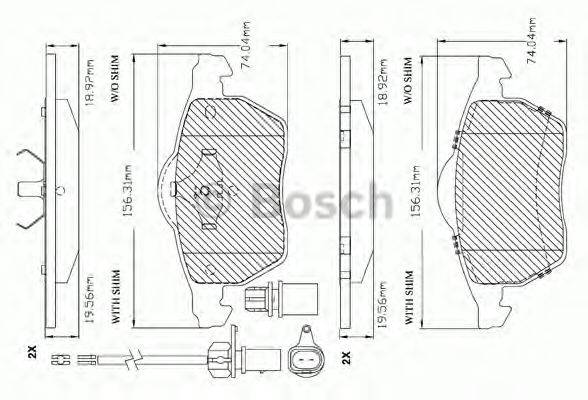 BOSCH F03B150297 Комплект тормозных колодок, дисковый тормоз
