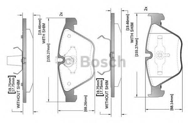 BOSCH F03B150317 Комплект тормозных колодок, дисковый тормоз