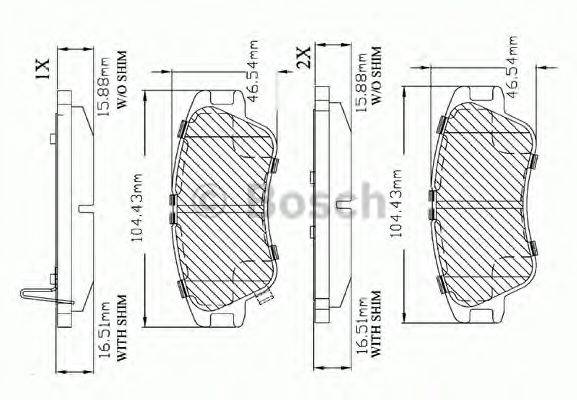 Комплект тормозных колодок, дисковый тормоз BOSCH F 03B 150 371