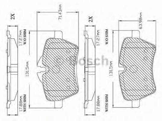 Комплект тормозных колодок, дисковый тормоз BOSCH F 03B 150 390