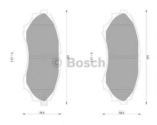 Комплект тормозных колодок, дисковый тормоз BOSCH 0 986 AB1 002