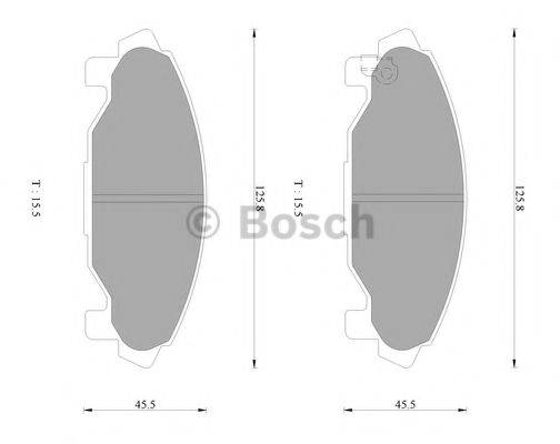 Комплект тормозных колодок, дисковый тормоз BOSCH 0 986 AB2 257