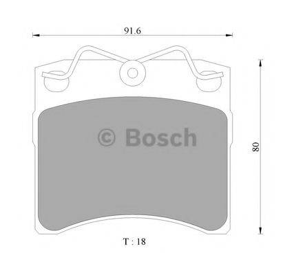 Комплект тормозных колодок, дисковый тормоз BOSCH 0 986 AB4 443
