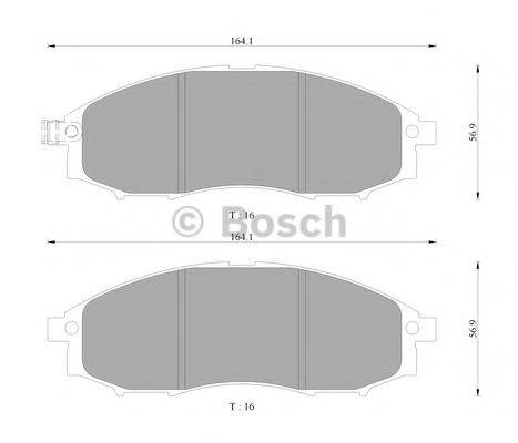 Комплект тормозных колодок, дисковый тормоз BOSCH 0 986 AB9 167